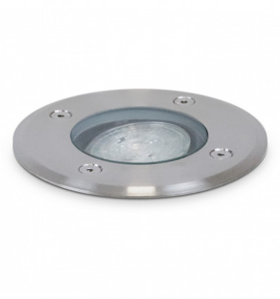 Encastré au sol ROND BORA IP67 GU10 3.50W Acier inoxydable- IK10 - diamètre extérieur 120 mm - résistant à 200 kg