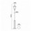 Lampadaire 1 tête -CLIC-CLAC 4 -IP44 - E27 - style rustique - VERRE TRANSPARENT hauteur totale 1 910 mm Blanc