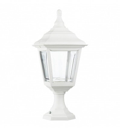 Borne classique extérieure CLIC-CLAC 4 -IP44 - E27 - BLANC style rustique - VERRE TRANSPARENTCLIC-CLAC 4 IP44 E27 42W Blanc