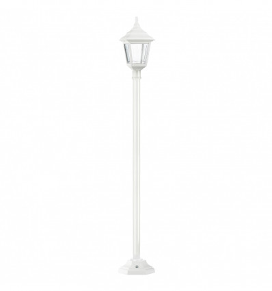 Lampadaire 1 tête -CLIC-CLAC 4 -IP44 - E27 - BLANC style rustique - VERRE TRANSPARENT hauteur totale 1 910 mm