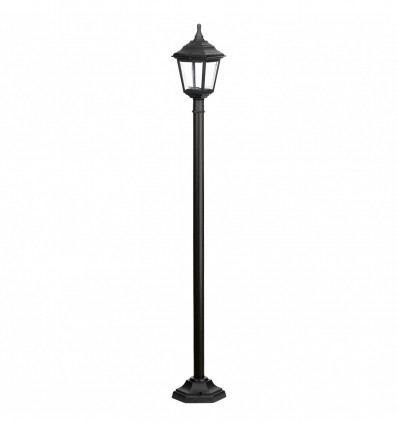 Lampadaire 1 tête -CLIC-CLAC 4 -IP44 - E27 - style rustique - VERRE TRANSPARENT hauteur totale 1 910 mm Noir