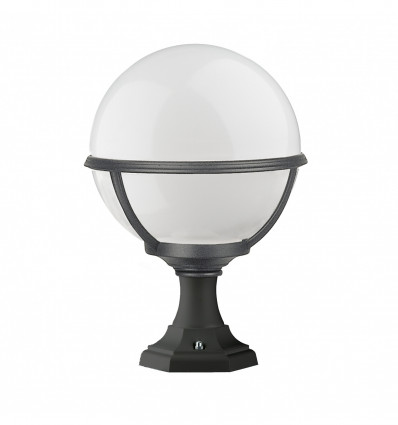 Borne basse de forme ronde - Pôle classique CLIC-CLAC GLOBO IP43 E27 42W - mat coloris blanc- hauteur 42 cm