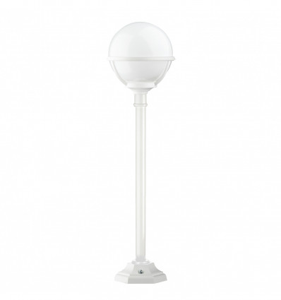 Luminaire sur Mat de forme ronde - Pôle classique CLIC-CLAC GLOBO IP43 E27 42W - mat coloris blanc- hauteur 106 cm