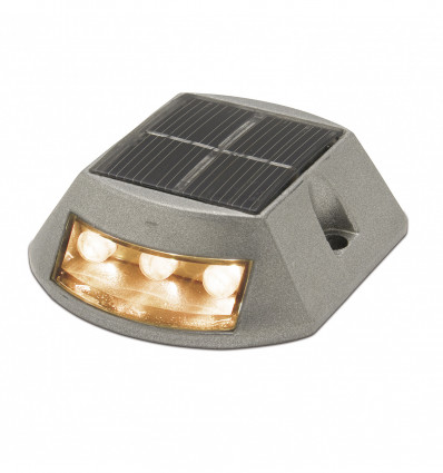 Balise au Sol - solaire INTI - IP68 LED SMD 0.34W Gris -éclairage devant Ambre 0.34W Gris- Eclairage permanent