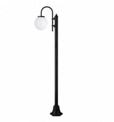 Lampadaire extérieur BOOM- EN FORME DE BOULES- IP43 E27 42W Noir livré avec son mat hauteur totale de 1915 mm