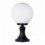 Borne classique CAST IP43 E27 base coloris Noir- Boule ronde coloris blanc diamètre 300 mm