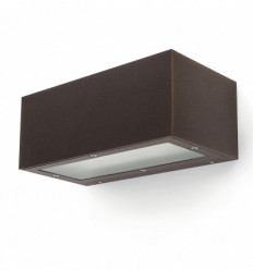 Applique murale rectangulaire éclairage vers le bas ISORA - aluminium.IP65I -LED SMD 8.70W 3000K-1500 lumens- Cuivre brun