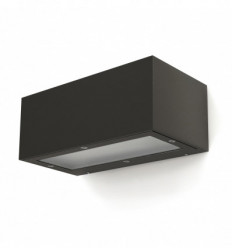 Applique murale rectangulaire éclairage double émission -ISORA - aluminium.IP65 - E27-Anthracite