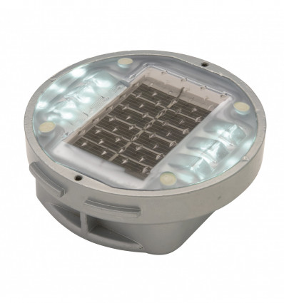 Encastré au sol MITRA - SOLAIRE - IP68 LED SMD 0.69W Gris- Eclairage face avant + face arrière Intermittant - 2*3 led - blanc