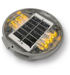 Encastré au sol MITRA - SOLAIRE - IP68 LED SMD 0.69W Gris- Eclairage face avant + face arrière permanent - 2*3 led - ambre