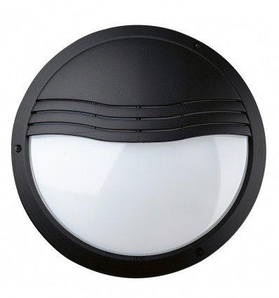 Applique ronde avec visière PLAFF IP65 ik 10 - E27 diamètre 270 mm coloris Noir