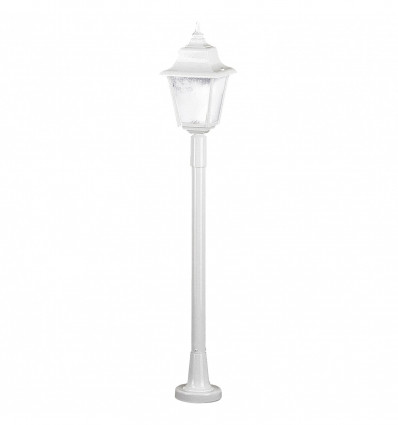 Borne classique décorative ROB IP43 - E27 - blanc style rustique - finition verre gelé- hauteur totale 1210 mm