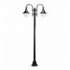 Lampadaire extérieur TROM - 2 LANTERNES -IP43 2*E27 42W livré avec son mat- Noir