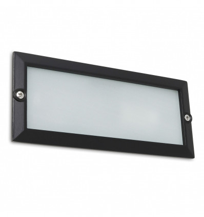 Encastré mural rectangulaire XALOC IP44 E27 20W - 95 degrés - 253*101 mm -20W Noir