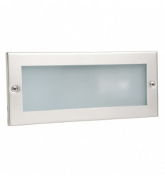 Encastré mural rectangulaire XALOC IP44 E27 20W - 72 degrés - 253*101 mm -20W-Acier inoxydable