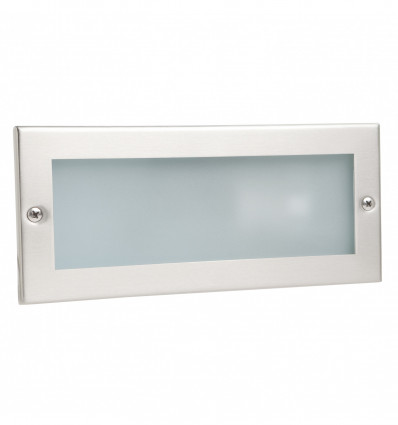 Encastré mural rectangulaire XALOC IP44 E27 20W - 72 degrés - 253*101 mm -20W-Acier inoxydable