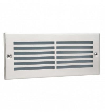 Encastré mural rectangulaire XALOC IP44 E27 20W - 72 degrés - 233*101 mm -20W-Acier inoxydable- grille 