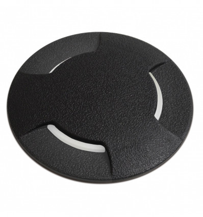 Encastré de sol BELGRADO- IP67-Résine- diamètre perçage 147 mm - résistant à 500 kgs- CCT- GU10-3 faisceaux d'émission-noir