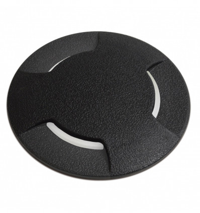 Encastré de sol BELGRADO- IP67-Résine- diamètre perçage 92 mm - résistant à 500 kgs- CCT- GU10-3 faisceaux d'émission-noir