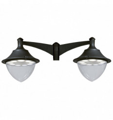 Double Lanternes extérieures en résine - à positionner sur mat diamètre 60 mm - IP65 GX53 12x10W Noir