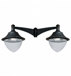 Luminaire pour mât 2 bras Lanterne urbaine à positionner sur mât Ø 60mm - GUNTHER-60 IP65 GX53 2*9x10W Noir