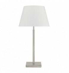 Lampe à poser FIRENZE avec son abat jour en coton NOIR- E27 - Support du pied en acier et finition nickel satin
