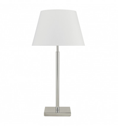 Lampe à poser FIRENZE avec son abat jour en coton NOIR- E27 - Support du pied en acier et finition nickel satin