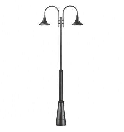 Lampadaire extérieur PANA - 2 LANTERNES -IP65- 3600 LUMENS - 4000 K - COLORIS ANTRHACITE