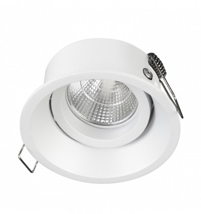 Spot rond orientable à encastrer au plafond LEDA - coloris Blanc - GU 10