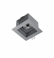 Spot carré orientable à encastrer au plafond JANUS - coloris blanc - GU10