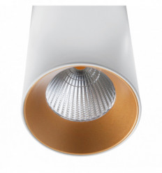 SUSPENSION HIDRA LED COB 18 W 1575 lumens CRI80 3000K -angle 30º- coloris blanc extérieur et or intérieur- LONGUEUR TOTALE 1180 