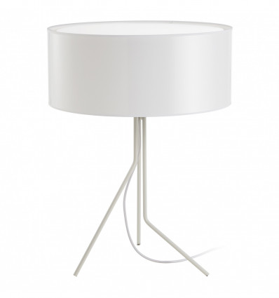 Lampe à poser DIAGONAL crée par désigner - abat jour blanc- diamètre 50 cm- structure en acier -E27 - hauteur 59.8 cm