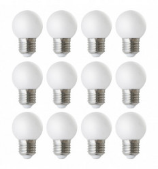 kit de 12 ampoules E27 pour guirlande gloriette PORTOFINO Bulb 12x3W 3000K Opale