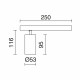 Projecteur rail 48V GRETA Dali LED COB 21W 2700K Noir