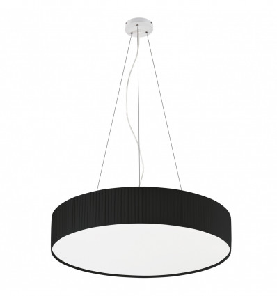 Suspension led VORADA avec son abat jour en forme de ruban enveloppant de coloris NOIR - diamètre 900 mm