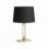 Lampe à poser avec son abat jour coton en noir et son support avec finition or doré