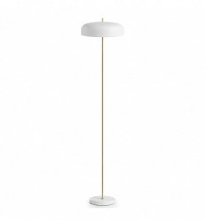 Lampadaire TAICHI - coloris Blanc -En acier et avec son diffuseur en méthacrylate teinté à équiper de deux ampoules E27
