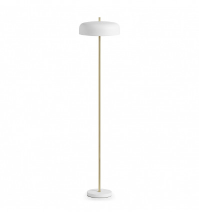Lampadaire TAICHI - coloris Blanc -En acier et avec son diffuseur en méthacrylate teinté à équiper de deux ampoules E27