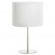 Lampe de table OVAL - abat jour coton blanc - finition nickel satin