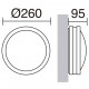 Hublot ROND extérieur - aluminium - E27- modèle KIRA - Coloris Gris et blanc- diamètre 260 mm