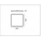 Hublot Plafonnier carré 18 w - ip65- ik08- Coloris NOIR- 3000 k- Dimensions 280x280mm, hauteur 42mm