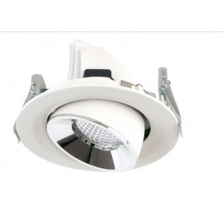 Plafonnier encastré tilt SCOP Small LED COB 7.20W 875lm CRI90 2700K 20º Blanc Chromé