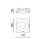 Spot encastré carré en plâtre LEN -équipé avec sa GU 10 -3000 k - coloris Blanc