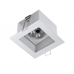 Spot carré orientable à encastrer au plafond JANUS - coloris blanc - GU10