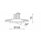 Spot encastré orientable tilt KOS Adjustable Round LED COB 6.20W 734lm CRI90 3000K 25º Blanc