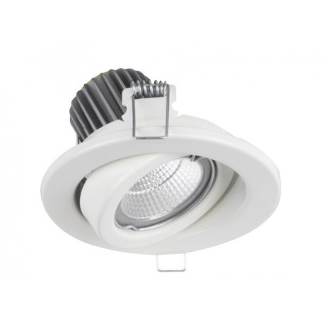 Spot encastré orientable tilt KOS Adjustable Round LED COB 6.20W 734lm CRI90 3000K 25º Blanc