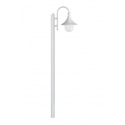 Lampadaire extérieur TROM IP43 E27 42W BLANC livré avec son mat hauteur de 1945 mm