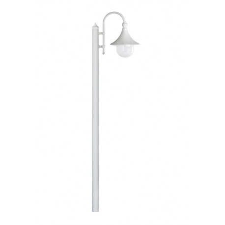 Lampadaire extérieur TROM IP43 E27 42W BLANC livré avec son mat hauteur de 1945 mm