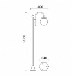 Lampadaire extérieur BOOM- EN FORME DE BOULES- IP43 E27 42W BLANC