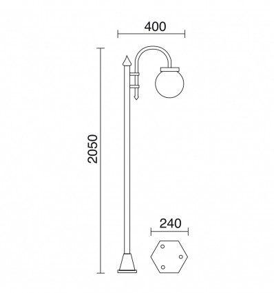Lampadaire extérieur BOOM- EN FORME DE BOULES- IP43 E27 42W BLANC